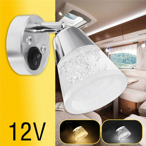 1pcs pared del hogar del proyector llevado lámpara de interior del punto de lectura universal de la luz RV, barco del carro 12V 3W interior del punto del LED