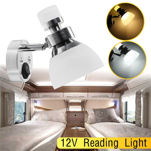 Lámpara de pared 12V Lámpara de lectura Lámpara de lectura de interior LED Libro para el dormitorio del hogar LED Luz de techo Luz de cúpula universal blanca