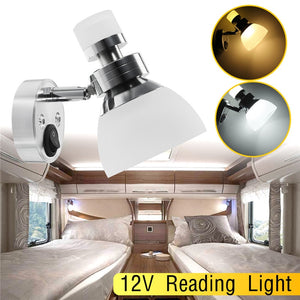 Lámpara de pared 12V Lámpara de lectura Lámpara de lectura de interior LED Libro para el dormitorio del hogar LED Luz de techo Luz de cúpula universal blanca