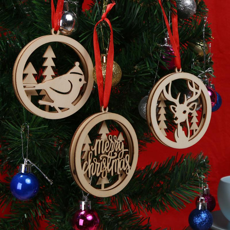 3 Unids Inicio Madera De Navidad 3D Gran Bombilla Forma Colgante Decoración Interior Lindo Colgante de Navidad para Chimenea de Navidad
