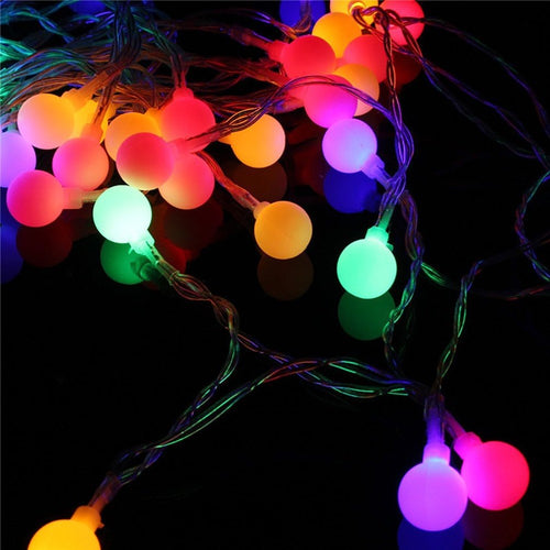 40 LED esmerilado bola blanca árbol de navidad casa de vacaciones interior luz cadena 220V blanco cálido