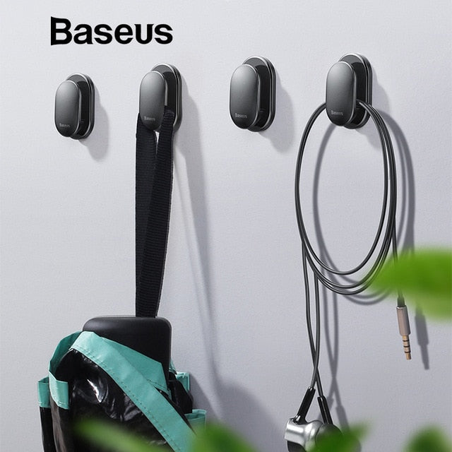 Baseus 4 unids sostenedor del teléfono del coche ventosa lechón autoadhesivo ganchos de pared percha para el interior del coche en casa organizador de almacenamiento