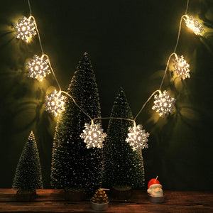Luces de Navidad de doble cara del copo de nieve luces blancas cálidas fiesta interior luces interiores